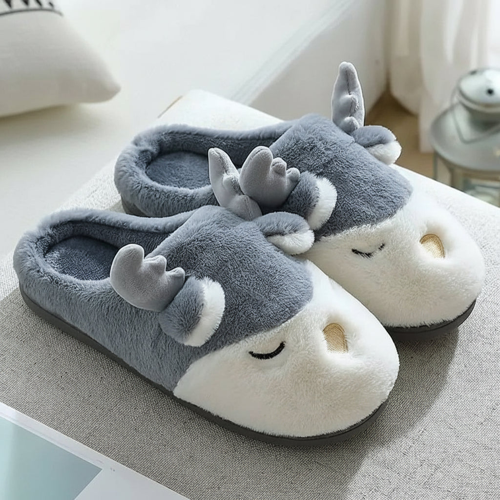 Fluffy Reindeer Slippers