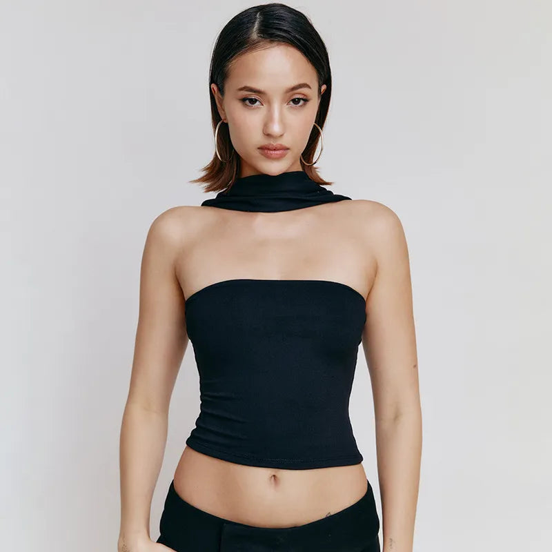 Satin Halter Crop Top
