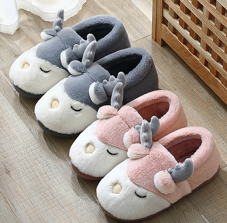 Fluffy Reindeer Slippers