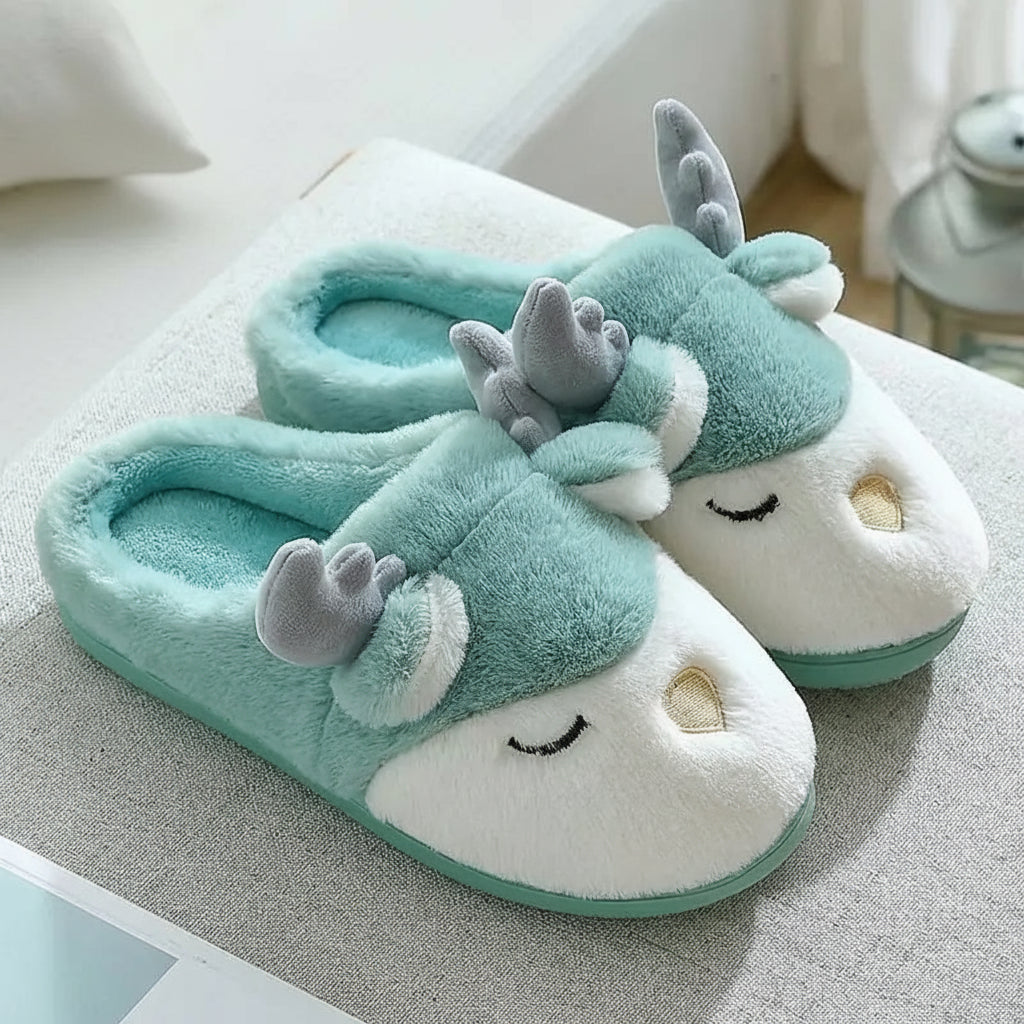 Fluffy Reindeer Slippers